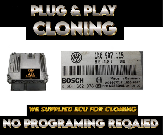 VW Golf MK5 GTI 2.0TFSI ECU 1K0907115 0261S02078 1039S0771  PLUG & PLAY CLONING