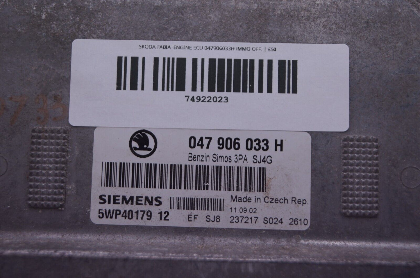 SKODA FABIA ENGINE ECU 047906033H IMMO OFF.