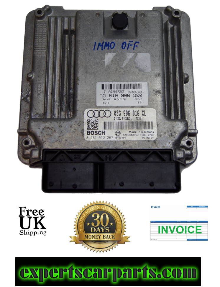 AUDI ECU 0281012267 03G906016CL IMMO OFF PLUG & PLAY