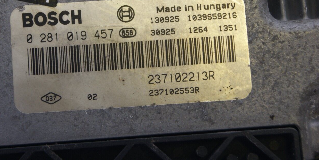 DACIA RENAULT 1.5 ECU 0281019457 237102213R PLUG AND PLAY(CLONING).