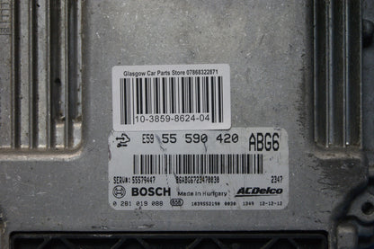 0281019088 VAUXHALL INSIGNIA 2.0 ECU 55590420 PLUG AND PLAY.CLONING BY POST.
