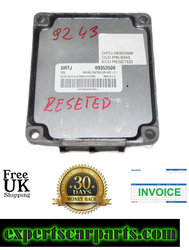 Vauxhall Opel Z16SE 09353509 DRTJ HSFI 2.1 Ecu RESET