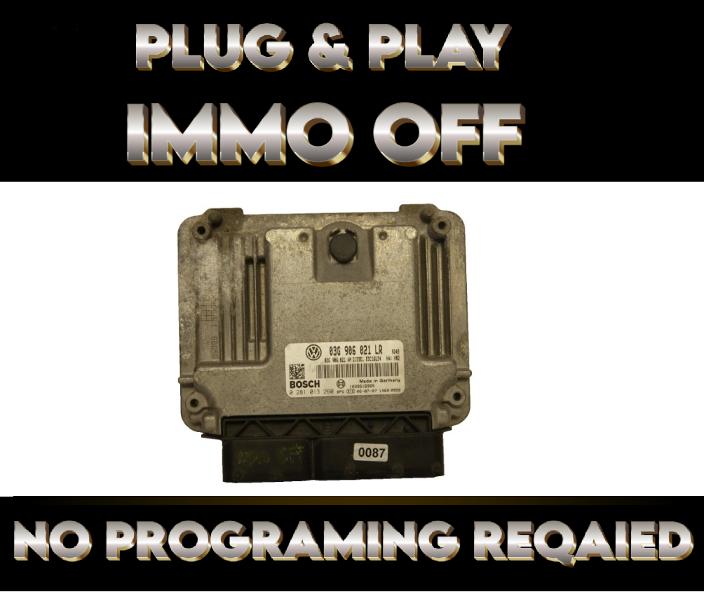 VW PASSAT ECU 03G906021LR /  0281013260   IMMO OFF PLUG & PLAY.