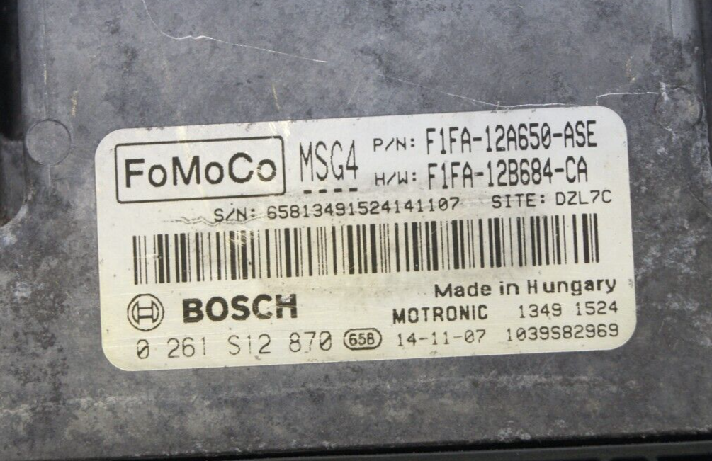 ECU FORD  F1Fa12A650ASE Bosch 0261S12870 PLUG AND PLAY.