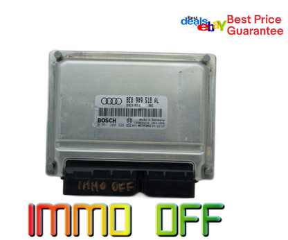 AUDI A4 1.8 TURBO ENGINE CONTROL UNIT 0261208228 8E0909518AL ECU IMMO OFF