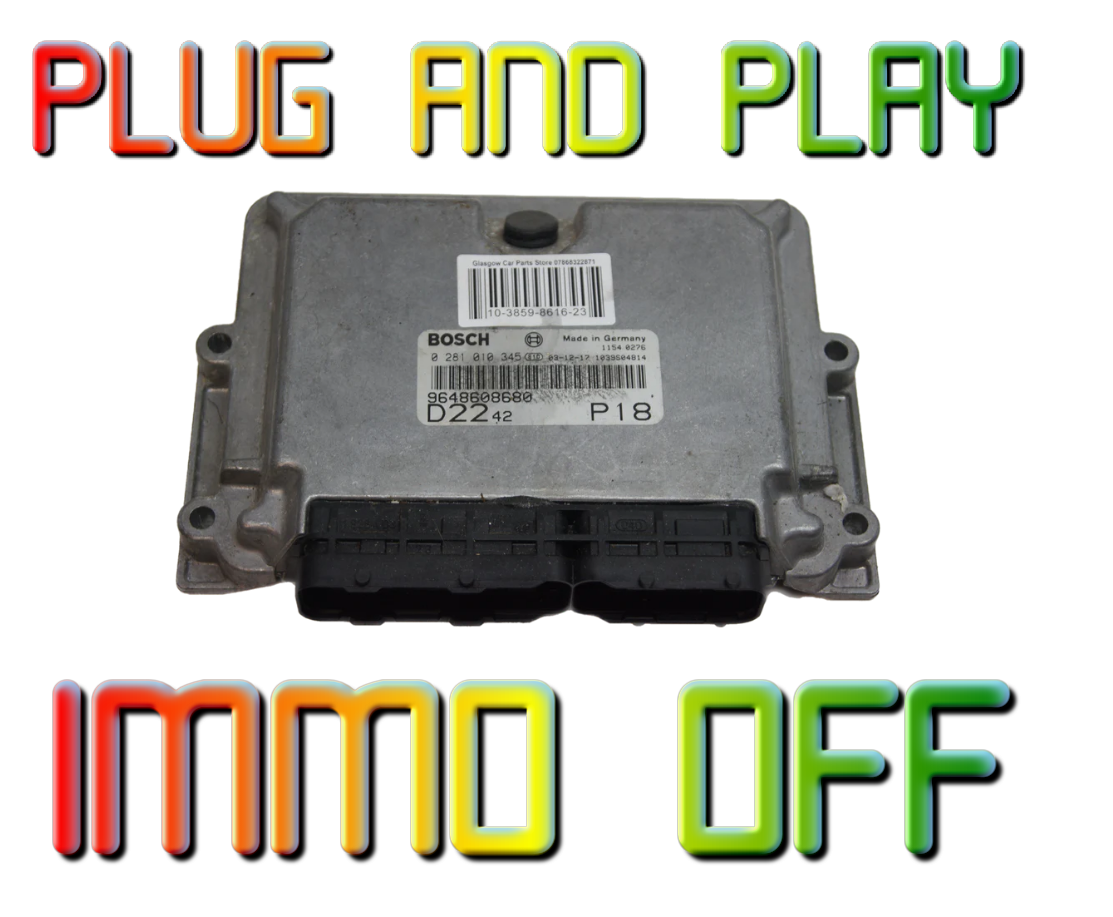 CITREON PEUGEOT FIAT ENGINE ECU 0281010345 PLUG & PLAY IMMO OFF.