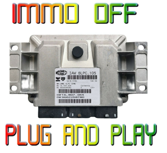 ECU  IAW 6LPC.105 9662258780  PEUGEOT CITROEN  IMMO OFF PLUG & PLAY