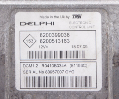 ECU 8200399038 8200513163 RENAULT MEGANE MK2 1.5 DCI