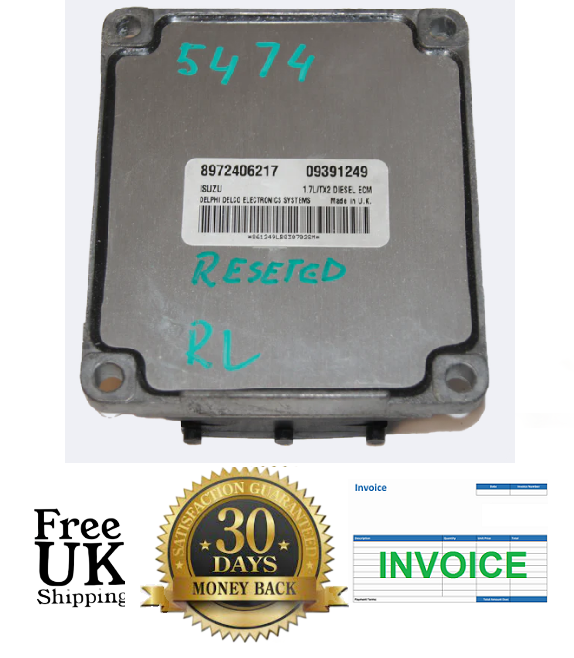 ECM Vauxhall Opel Zafira Astra 1.7 Y17DT ECU 8972406217  09391249 RESET & PIN