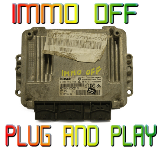 Peugeot Citroen ECU EDC16C34 0281013868 , 9663755480 IMMO OFF PLUG AND PLAY