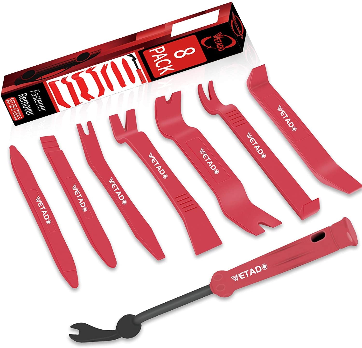 AutoTrim Pro: Complete Upholstery Repair and Fastener Removal Kit (8PCS Red)