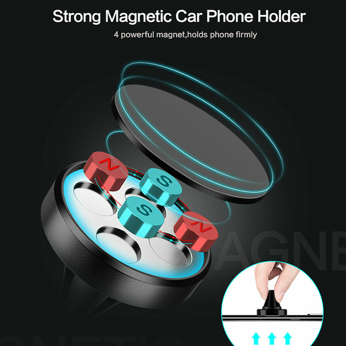 Car Magnetic Phone Holder Air Vent Mount Bracket Universal Airvent Fan Mobile X