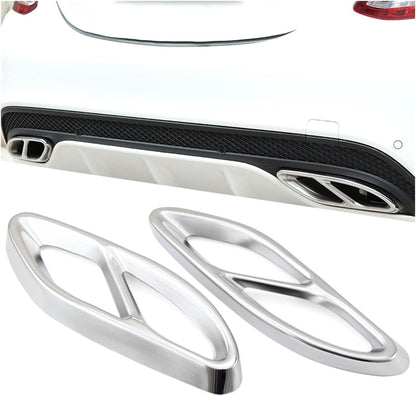 Premium Exhaust Pipe Cover Trim Sticker for Mercedes-Benz A-Class W177 V177 (2019+) - Muffler Tips and Tail Pipe Accessory