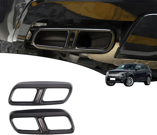 Stainless Steel Exhaust Muffler Tail Pipe Trim Cover for Land Rover Range Rover Sport L461 (2023-2024) - Black, Style A