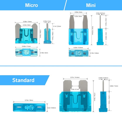 300Pcs Car Fuse Assortment Kit, 160 Mini Blade Fuses Automotive + 90 Standard Auto Fuses + 50 Micro Fuse + Fuse Puller – for Car/Rv/Truck/Motorcycle(2Amp 3A 5A 7.5A 10A 15A 20A 25A 30A 35A 40A)