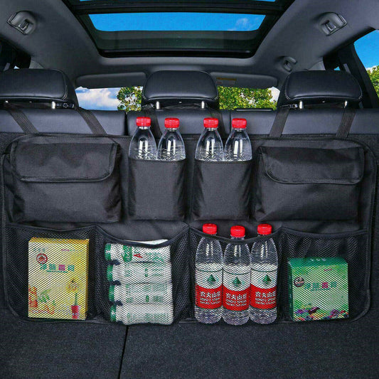 CAR BOOT ORGANISER TIDY BACK SEAT STORAGE BAG HANGING POCKET ACCESSORIES LARGE