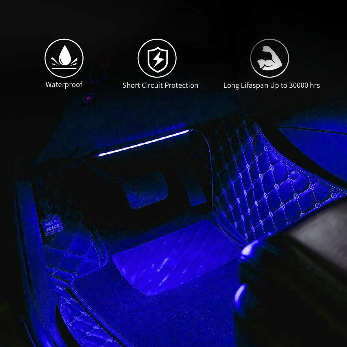 Car Interior Footwell LED Strip Lights RGB Multicolour Remote Atmosphere Lamp