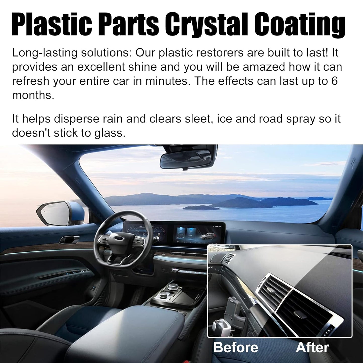 Crystal Coating Plastic Restoration,  3PCS Crystal Coating for Car Plastic Parts, 2024 New Plasticparts Crystal Coating, Car Plastics Restorer, Plastic Parts Crystal Coating (3PCS)