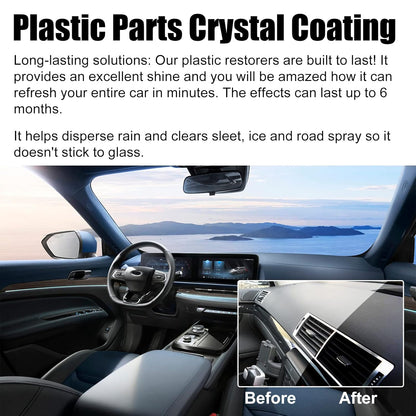 Crystal Coating Plastic Restoration,  3PCS Crystal Coating for Car Plastic Parts, 2024 New Plasticparts Crystal Coating, Car Plastics Restorer, Plastic Parts Crystal Coating (3PCS)