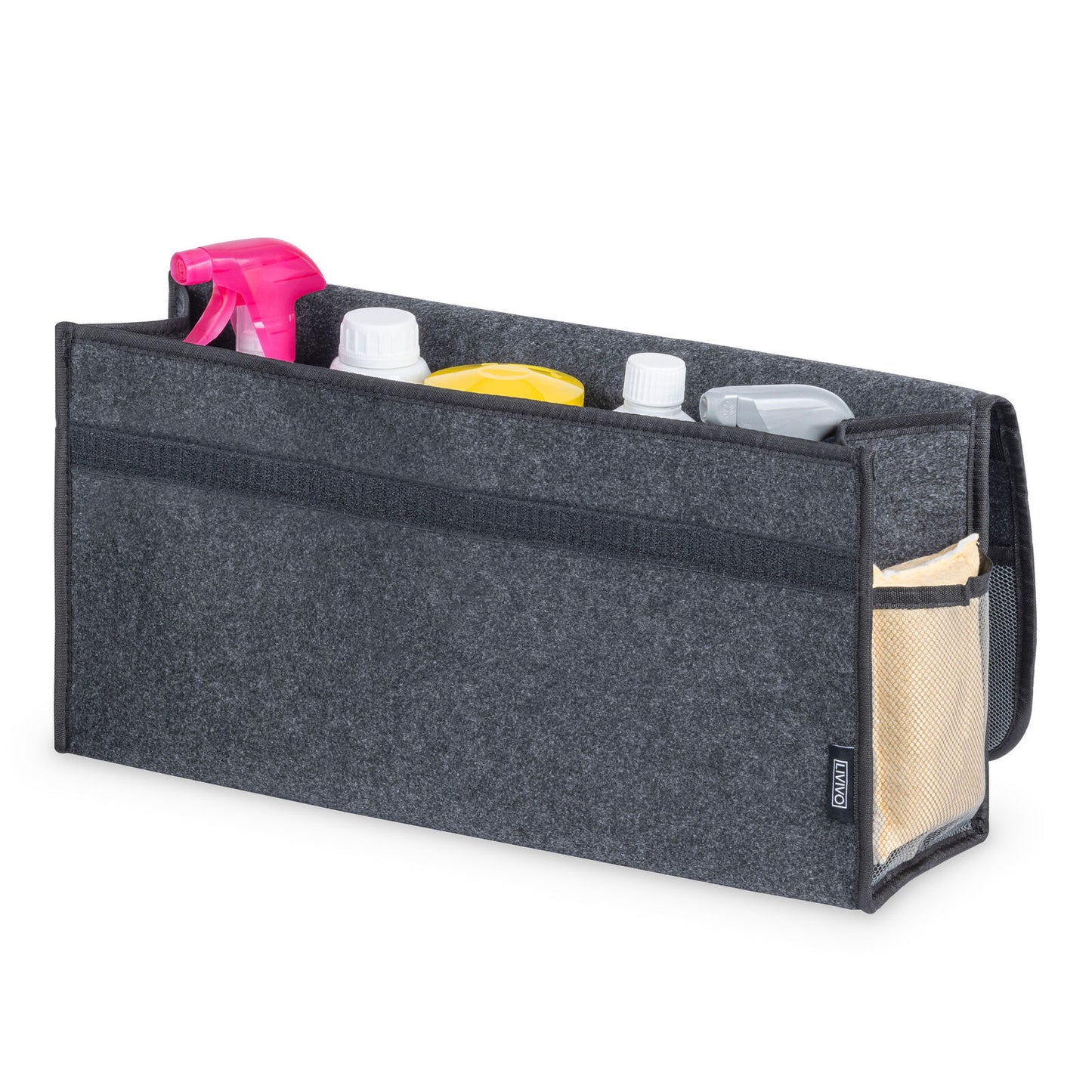 Car Boot Organiser Large Carpet Storage Bag Tools Travel Tidy Hook Case Grey