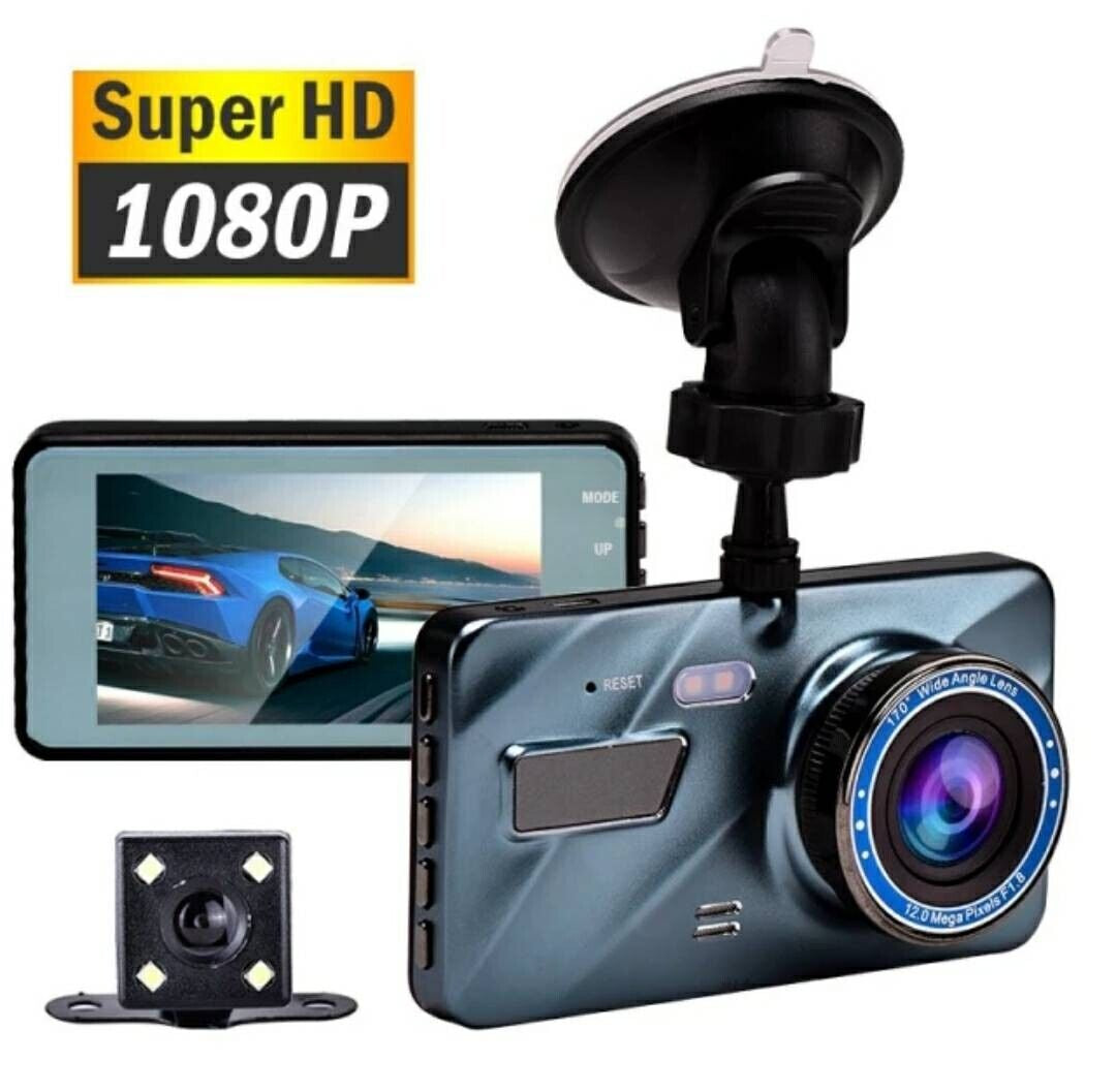 Car Dash Cam Kit Front and Rear Camera Full HD 1080P DVR Recorder Night Vision