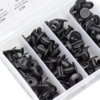 Car Body Trim Clips,100 Pcs Car Retainer Clips Universal Auto Clips Plastic Nylon Rivet Trim Clamp Car Door Bumper Fender Retainer Clips Liner Sealing Strip Fixed Clips Fasteners Tools