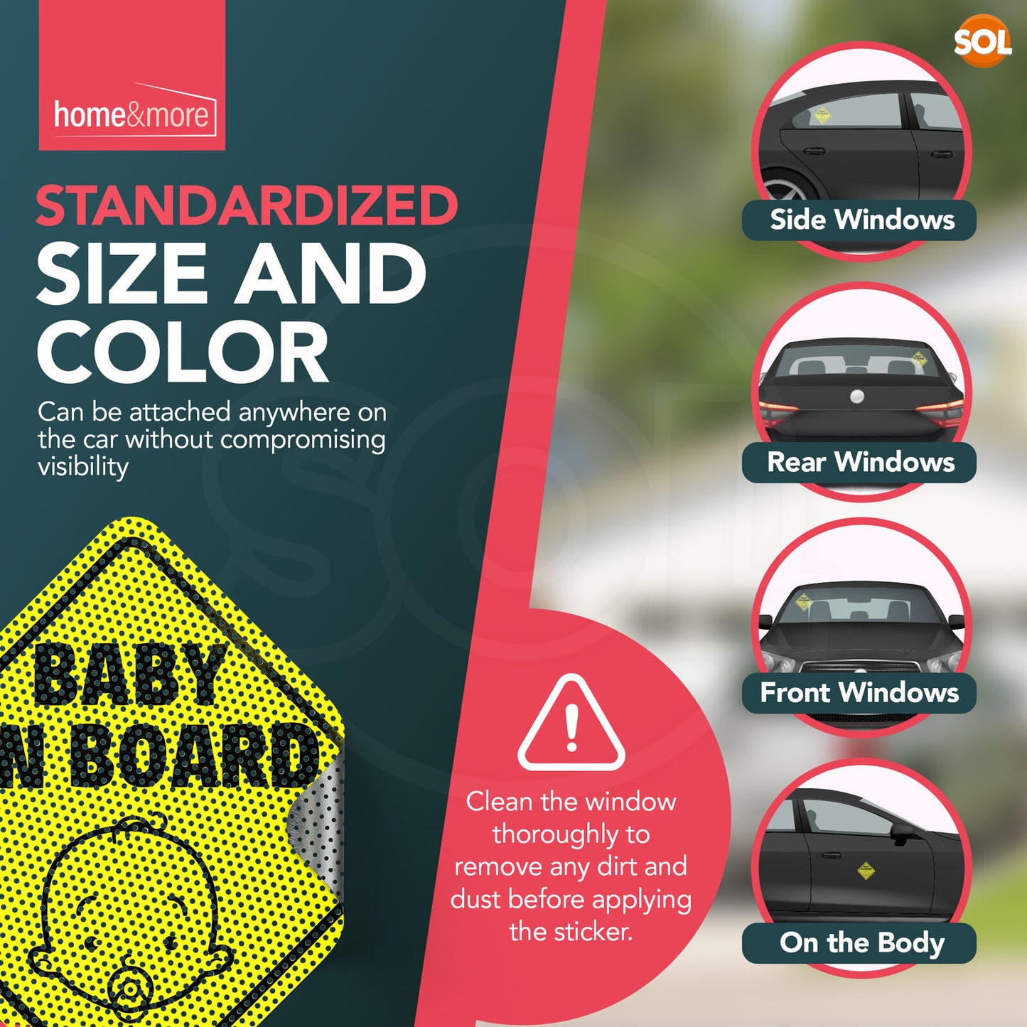 2 Baby on Board Sticker Car Signs Decal for Child Children Window Safety Warning