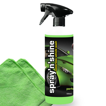 500ML SPRAY SHINE WATERLESS SHOWROOM CAR WASH CARNAUBA WAX SHINE POLISH SHIELD