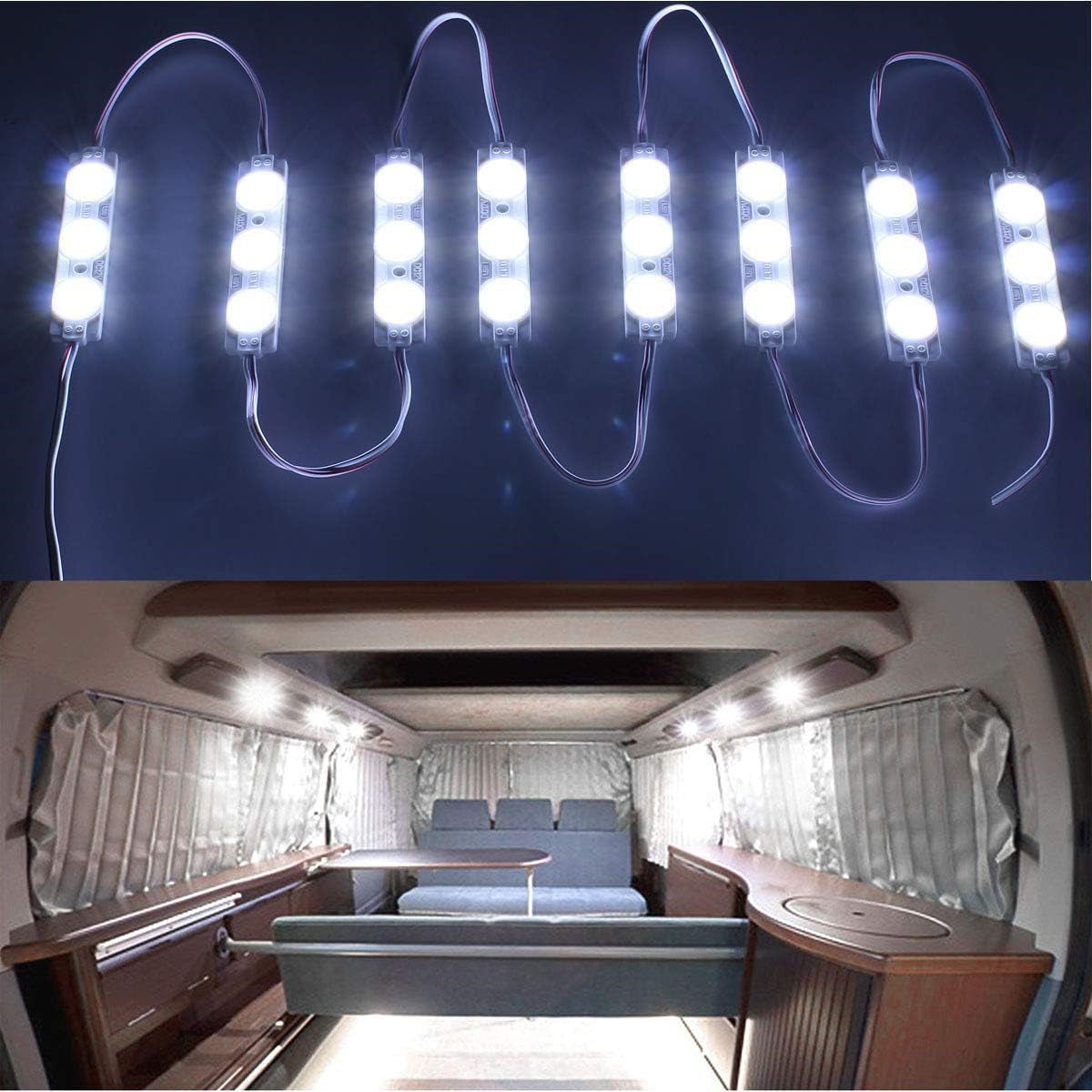 Caxmtu 60 LED Car Interior Light Bright White Dome Lamp Ceiling Lights Kit For