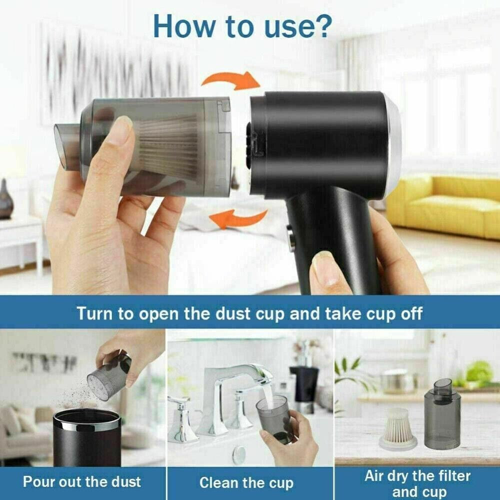 Rechargeable Wireless Vacuum Cleaner Car Handheld Vaccum Mini Power Suction USB