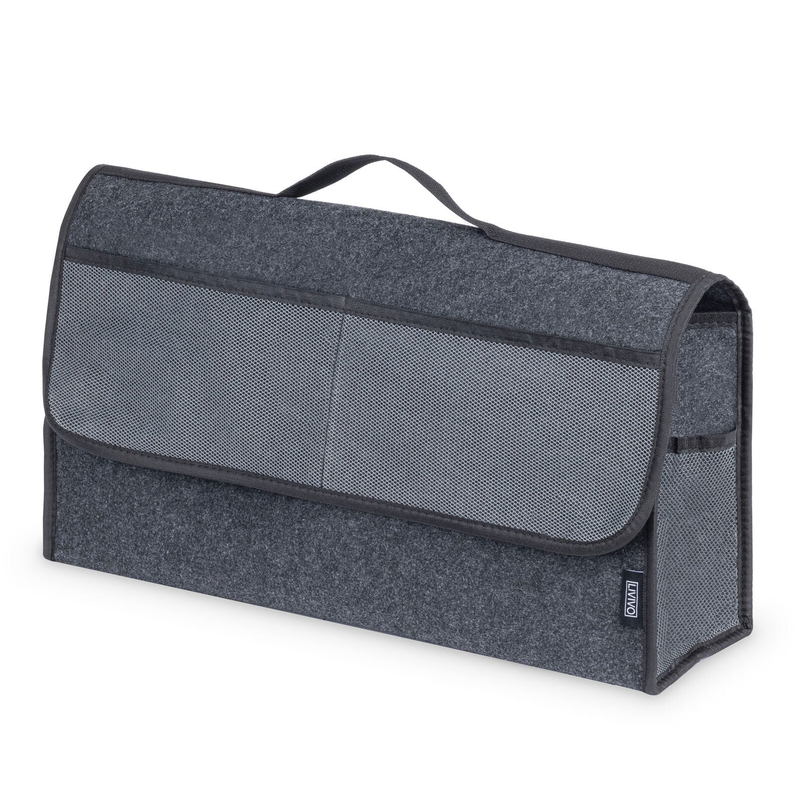 Car Boot Organiser Large Carpet Storage Bag Tools Travel Tidy Hook Case Grey