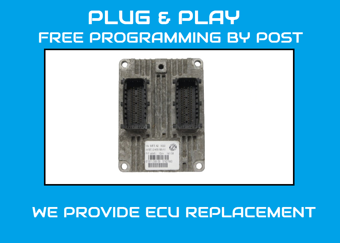 ECU 51827440 FIAT IAW5SF3.M2 /HW3030909-F43 PLUG AND PLAY PROGRAMMING BY POST - Glasgow Car Parts Store 