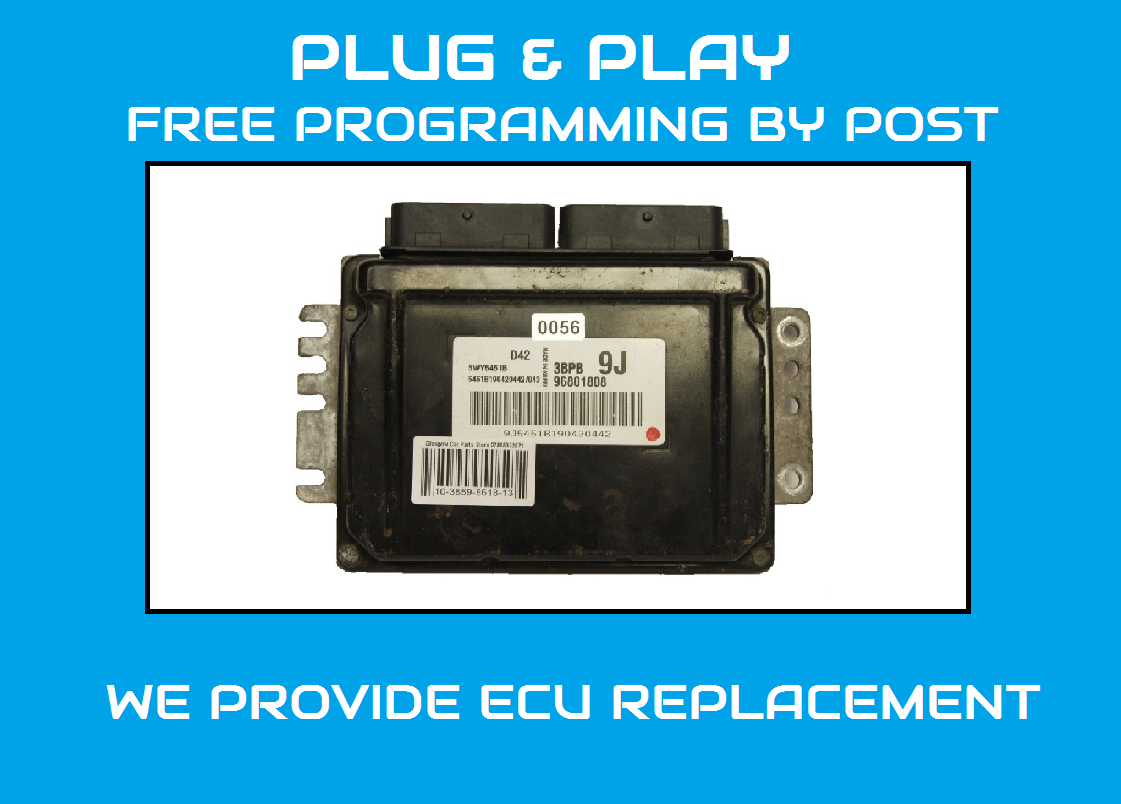Daewoo Chevrolet Matiz engine ECU 96801808  PLUG AND PLAY - Glasgow Car Parts Store 