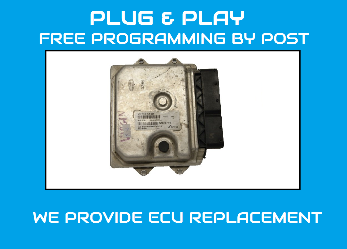 FIAT CITROEN   ECU 51880759  MJD8F2.F1  PLUG AND PLAY PROGRAMMING BY POST - Glasgow Car Parts Store 