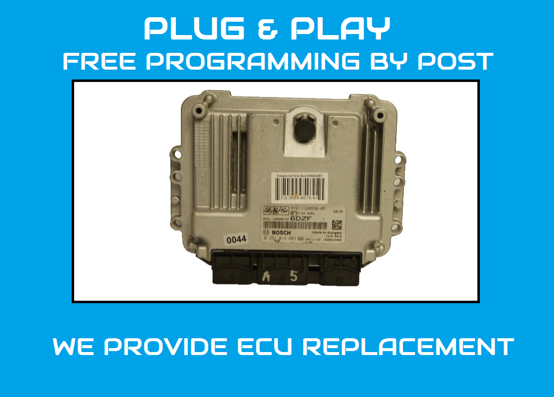 Ford Fiesta Ecu Engine Control Unit 8V21-12A650-KF  0281014803 - Glasgow Car Parts Store 