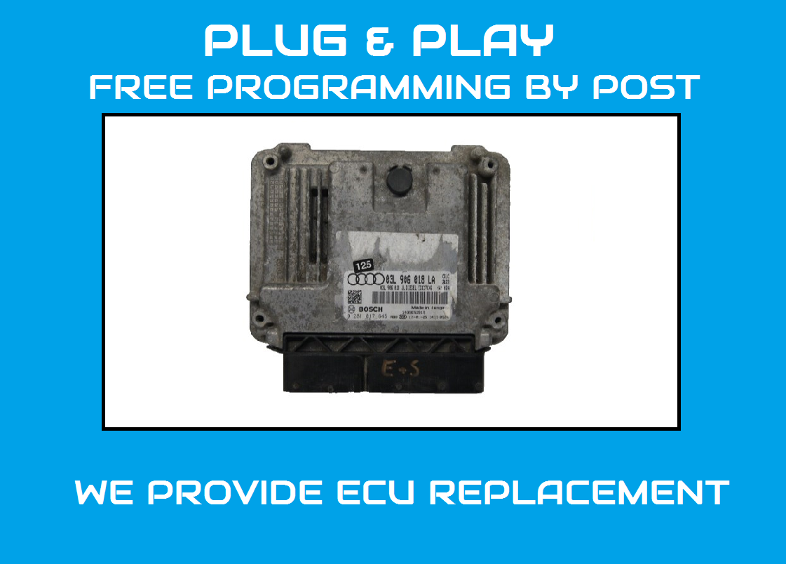 AUDI  ECU 03L906018LA 0281017645  PLUG AND PLAY PROGRAMMING BY POST - Glasgow Car Parts Store 