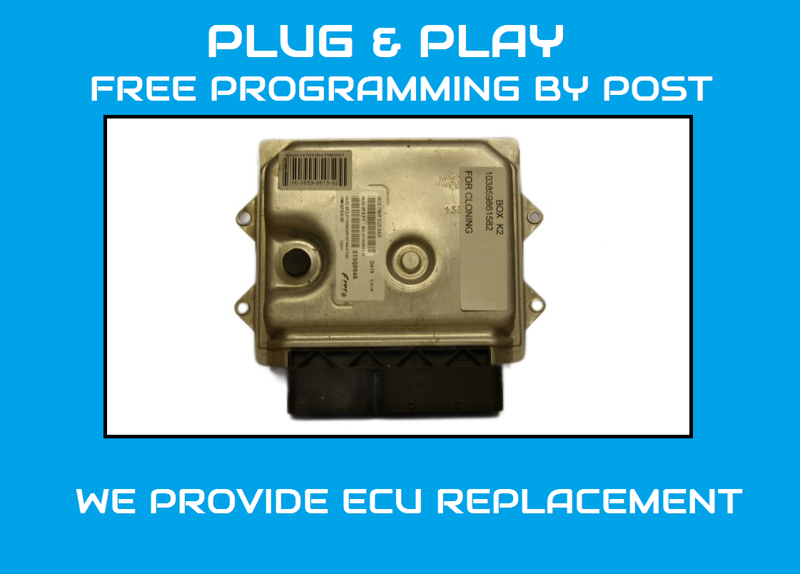 FIAT NEMO BIPPER FIORINO 1.3 ECU 51908946  MJD8F2.F1 PLUG AND PLAY - Glasgow Car Parts Store 