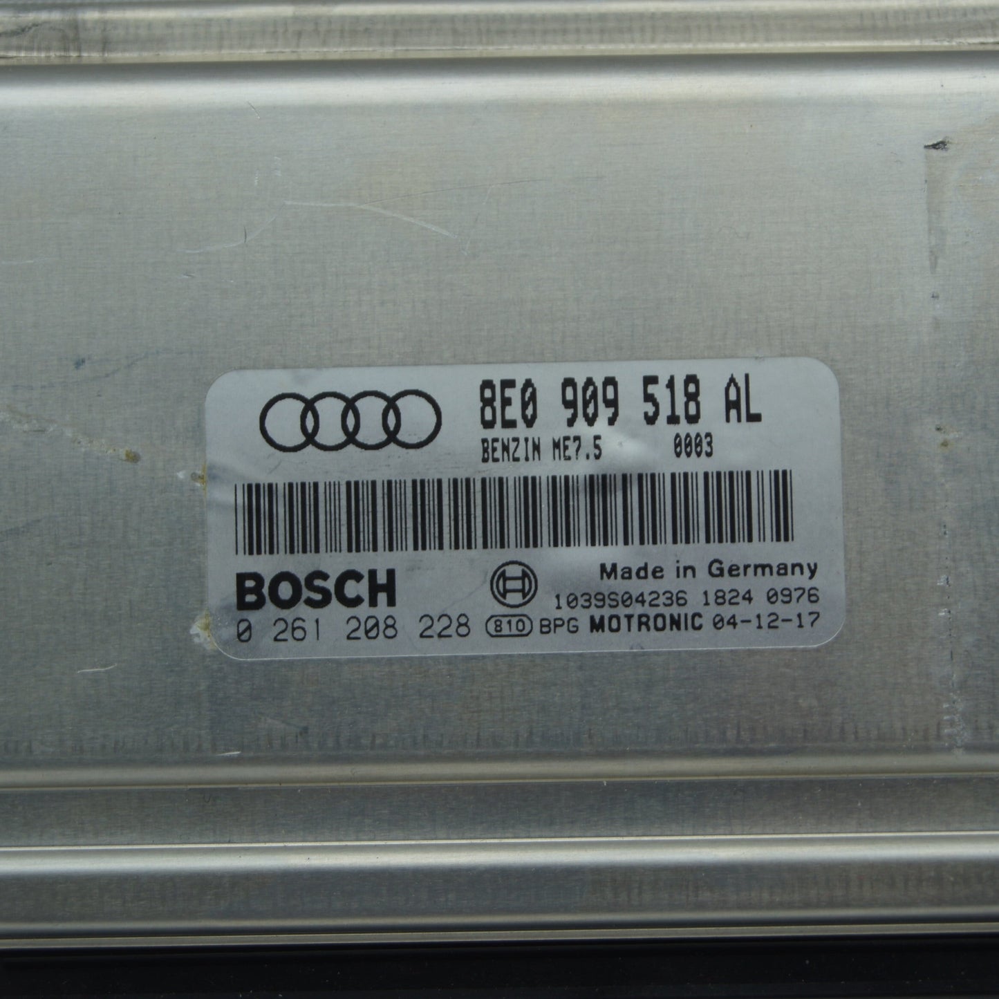 AUDI A4 1.8 TURBO ENGINE CONTROL UNIT 0261208228 8E0909518AL ECU IMMO OFF