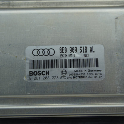 AUDI A4 1.8 TURBO ENGINE CONTROL UNIT 0261208228 8E0909518AL ECU IMMO OFF