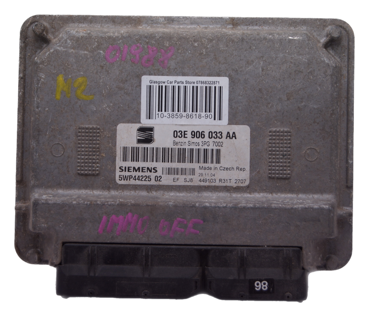 Seat  VW 1.2 ECU 03E906033AA  5WP44225 02 Plug & Play Immo off