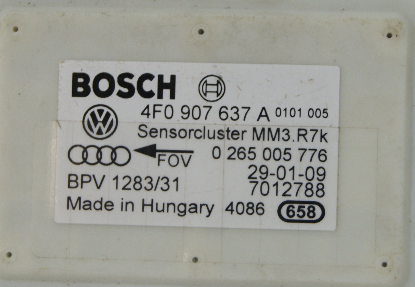 Audi VW Seat Yaw Rate Esp Sensor 4F0907637A , 0265005776