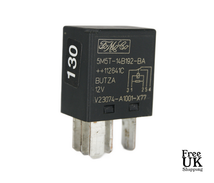 130-Ford (2004-2016) 5-Pin Black Relay 5M5T-14B192-BA FoMoCo V23074-A1001-X77 12V