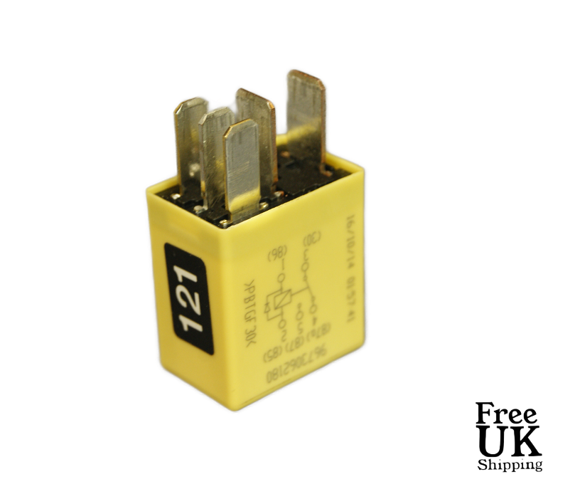 121-Peugeot & Citroen (09-17) 5-Pin Yellow Relay 9673062180 Omron 34F231308