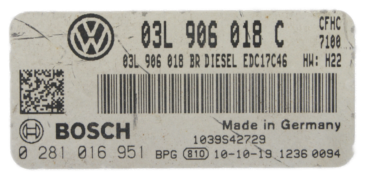 VW Audi Seat Skoda ECU Bosch 03L906018C 0281016951 Plug & Play. Immo off