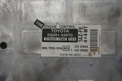 TOYOTA RAV 4 MK2 2.0 ENGINE ECU 211000-7660 89661-42670 - Glasgow Car Parts Store 