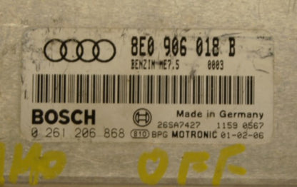 IMMO OFF ECU ME7.5 AUDI 8E0906018B 0261206868   PLUG AND PLAY. - Glasgow Car Parts Store 
