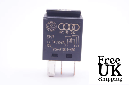 Genuine Audi VW Seat Skoda 5-Pin Black Relay 395 Tyco Multi-Use 8Z0951253