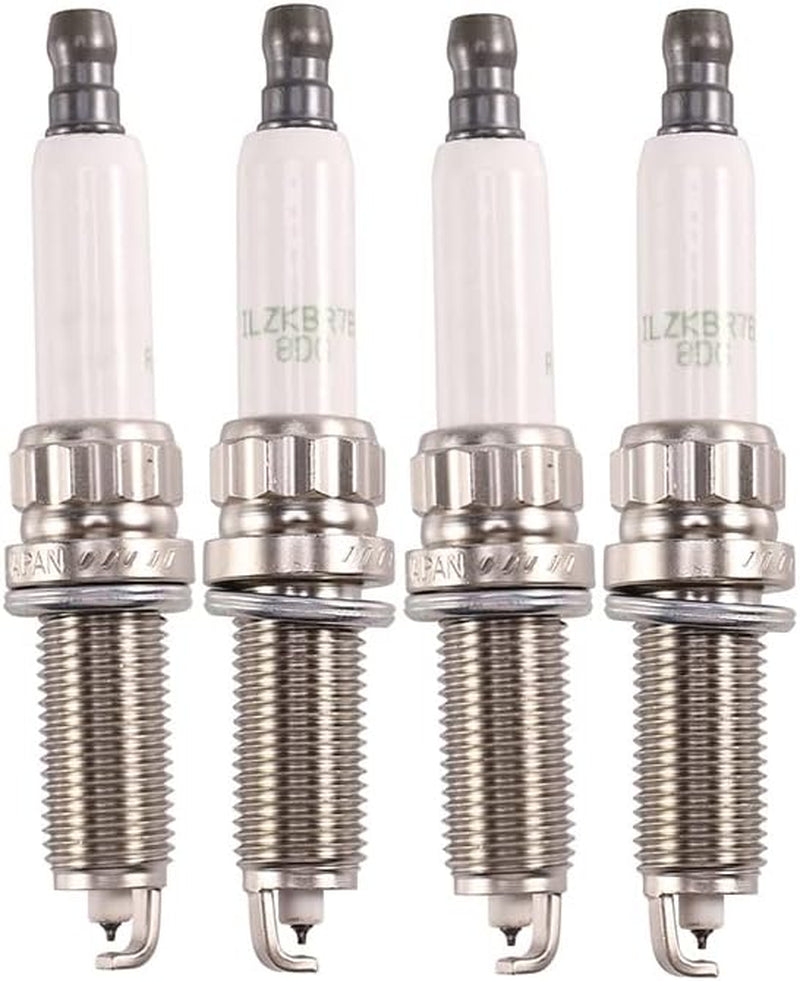 4Pcs Iridium Spark Plugs Car Accessories Part Number ILZKBR7B8DG 95770/22401-CK87B-VA 12127570106 Compatible with Citroen DS4 Compatible with Mini Cooper R58/S/R56 Compatible with Peugeot 208