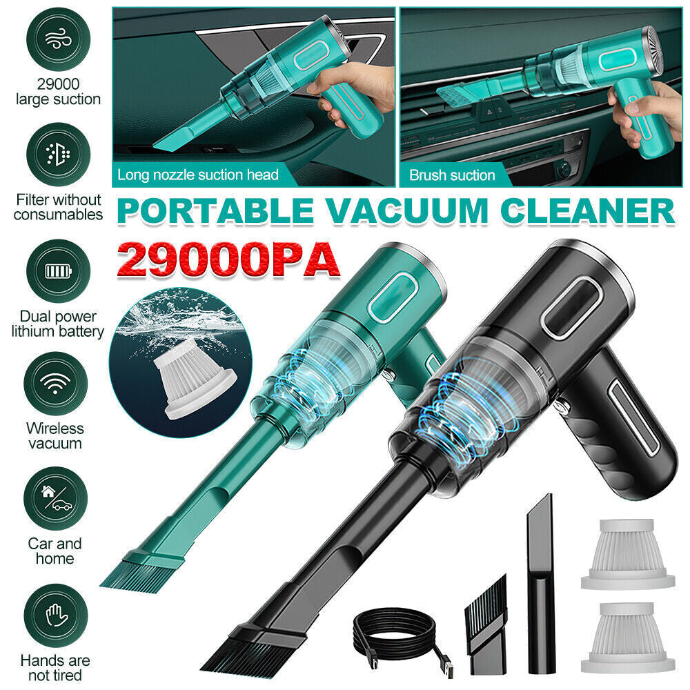 29000Pa Powerful Car Vacuum Cleaner Wet/Dry Cordless Strong Suction Handheld UK