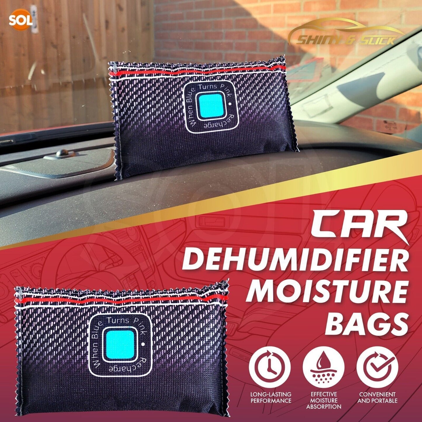 2-4Pk Car Dehumidifier Reusable Bag for Home Dry Damp Moisture Absorber Killer